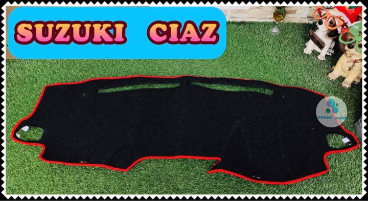 พรมปูคอนโซลหน้ารถ-สีดำขอบแดง-ซูซูกิ-เซียส-suzuki-ciaz-พรมคอนโซล