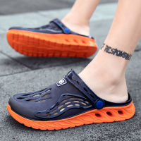 2023 mens flip flops beach sandals summer mens flat shoes antiskid fashion designer slippers rubber Large hole leakage shoes