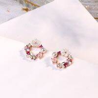 Boucles doreilles pendantes guirlande romantique perle de coquillage Zircon fleur papillon bijoux de mariage