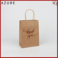 AZURE งานแต่งงาน สีน้ำตาล รับมือ ถุงของขวัญกระดาษ ขอบคุณพิมพ์ ถุงกระดาษ ฟอยล์