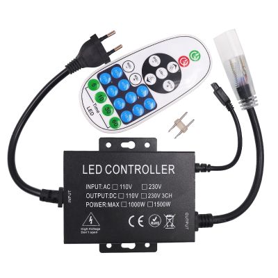 ❡ AC 110V 220V LED Neon Strip Light Dimmer 1500W 23Keys IR Remote Control for Single Color Neon Strip Rope EU US AU UK Plug