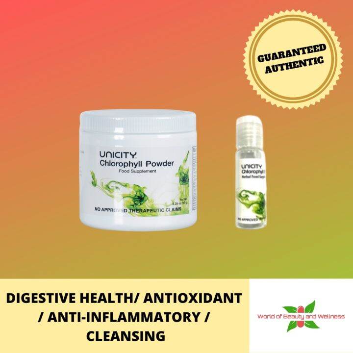 ☉UNICITY Chlorophyll powder with Mini bottle BUNDLE (keto food