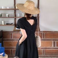 พร้อมส่ง ? bonus minimal dress C2334 เดรสมินิมอล เดรสมินิมอลเว้าหลัง มี 2 สี ครีม ดำ