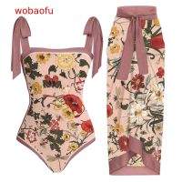 ☸❀ 【Wobaofu】ชุดว่ายน้ําทูพีซ สองด้าน สไตล์วินเทจ สําหรับผู้หญิง