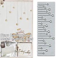 Christmas Star Background DIY Metal Cutting Mould 9×3.5cm I0Y9