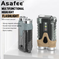 Asafee V326 EDC Mini Flashlight 200LM 100M Range IP65 Waterproof Torch Rechargeable Keyring Tail Magnetic Lamp 500MAH Built-in Battery