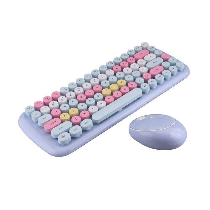 2.4G Wireless Keyboard And Mouse Set Color Girly Pink Mini Keyboard And ...