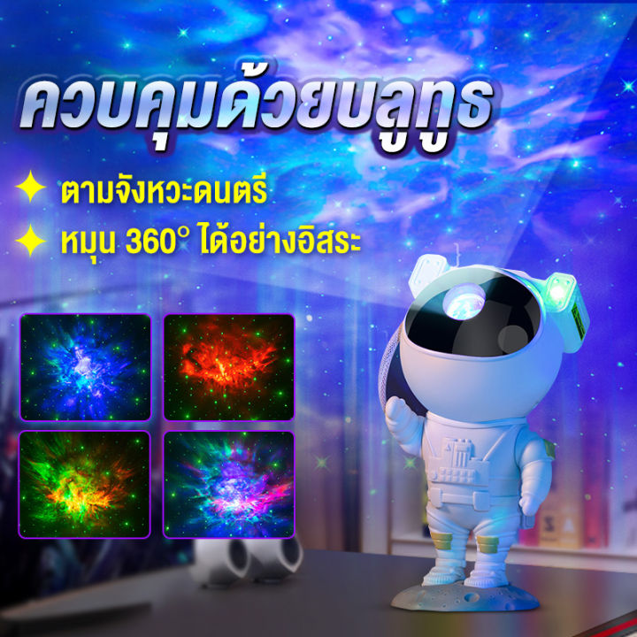 โคมไฟโปรเจคเตอ-โปรเจ็กเตอร์นักบินอวกาศ-โคมไฟดวงดาวled-โคมไฟกาแลคซี่-ไฟตกแต่งห้อง-ไฟแต่งห้อง-โคมไฟดาว-โคมไฟกลางคืน-ไฟเธคเลเซอร์-ไฟอวกาศ