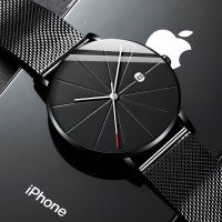 【Jump】 Reloj Hombre แฟชั่น Mens นาฬิกา Minimalist Men Ultra-Thin นาฬิกาควอตซ์หรูหราสแตนเลสตาข่ายเข็มขัดนาฬิกา Montre Homme