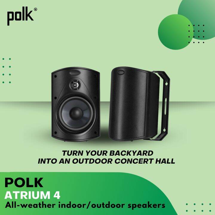 Polk Audio Atrium4 Allweather indoor/outdoor speakers (black) Polk Atrium 4 Lazada PH