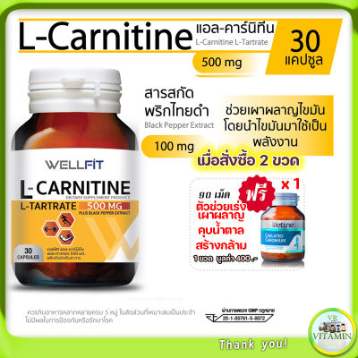 เผาผลาญไขมัน สร้างกล้ามเนื้อ WELLFIT L-Carnitine 500 mg 30 แคปซูล