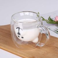 hotx【DT】 250ml Glass Mugs Wall Mug Double-layer Cup