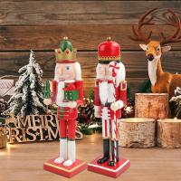 38Cm Large Nutcracker Christmas Ornament Traditional Wooden Nutcracker Decorations For Festive Christmas Birthday Party Home