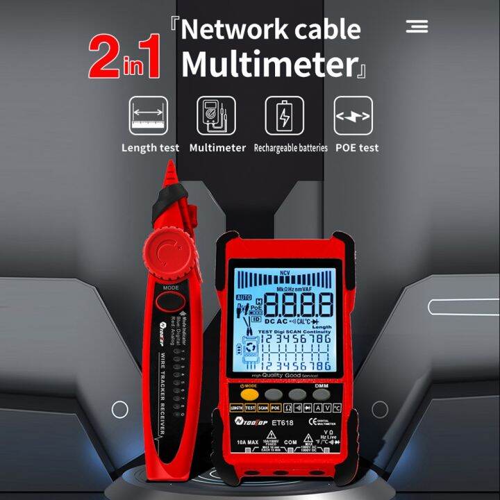 TOOLTOP ET618 Cable Tester With LCD Display Analogs Digital Search POE ...