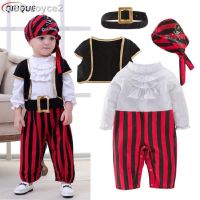 Qsv35 Fantasia Pirata Capitão Cosplay Macacão De Bebê Para Meninos Roupas Casuais Natal Halloween Macacão Infantis