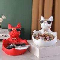 Cool French Bulldog Butler With Storage Bowl For Key Pearls And Jewels Dog Statue Home Decor Statu Sculpture Dog Resin Art Gift