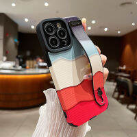 เคส TPU นิ่มเคสมือจับสำหรับโทรศัพท์มือถือสายรัดข้อมือลายคลื่นไล่สีมีสีสันหรูหราสำหรับ Iphone 14 Plus 13 12 11 Pro Max 12pro 13pro 14pro 11pro XS MAX XR XS X7 8 Plus SE SE