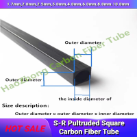 SR OD 1.7mm 2.0mm 2.5mm 3.0mm 4.0mm 6.0mm 8.0mm.10.0mm 500mm length S-R Pultruded Square Carbon Fiber Tube Wires Leads Adapters