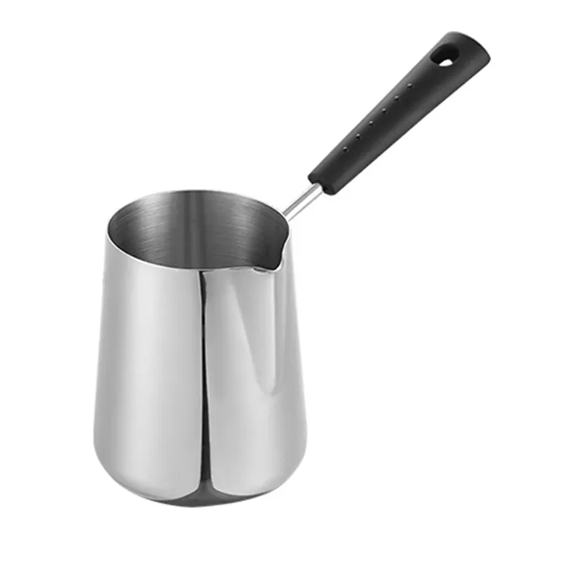 Stainless Steel Butter and Coffee Warmer,Turkish Coffee Pot,Mini Butter Melting Pot and Milk Pot with Spout -(350ml), Size: 12.5, Silver
