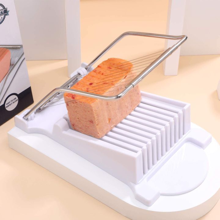 Cheese Luncheon Meat Slicer Stainless Steel Wires Cuts 10 Slices