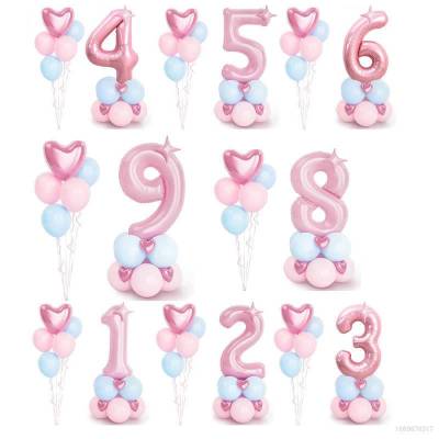22PCS/set 40 inch number 0 to 9 foil balloon set Birthday party photos and decorations