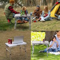 Lightweight Folding Camping Table Portable-Aluminum Foldable Picnic Table,Collapsible Dining Table for Indoor Outdoor