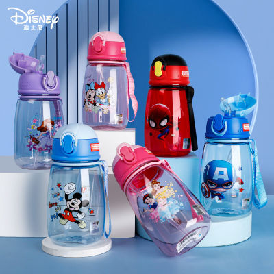 Disney ถ้วยกระติกเครื่องดื่มโคโพลีเอสเตอร์ตัวการ์ตูนสำหรับเด็กนักเรียนประถม,ถ้วยฟางแบบพกพาถ้วยน้ำพลาสติกสำหรับเด็ก