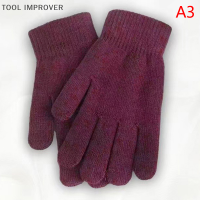 TOOL IMPROVER ถุงมือถักผ้าแคชเมียร์สำหรับผู้ชายและผู้หญิง, ถุงมือแบบเต็มนิ้วให้ความอบอุ่่นในฤดูใบไม้ร่วง