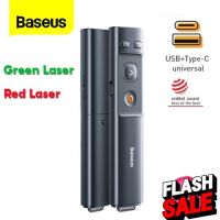 ถูกจริง/ส่งไวBaseus รีโมทพรีเซนไร้สาย แดง-เขียว Type-C + USB Wireless Remote Control Presentation Laser Pointer PPT #รีโมทแอร์  #รีโมท  #รีโมททีวี  #รีโมด