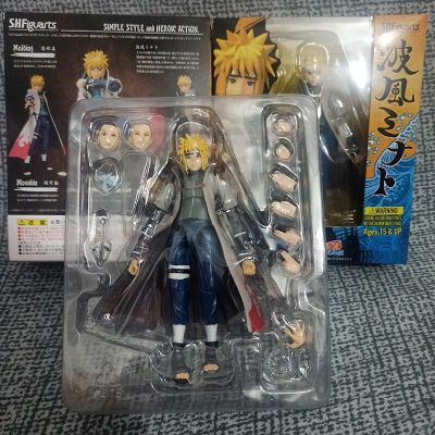 ฟิกเกอร์ฟิกเกอร์นารูโตะนามิคาเซะมินาโตะ Shfiguart Shippuden รุ่นที่สี่ Namikaze Minato โมเดลตุ๊กตาขยับแขนขาได้ SHF ตุ๊กตาของเล่น