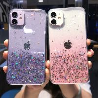 【CC】 Luxo gradiente lantejoulas claro glitter caso de telefone para o 13 14 12 pro max x xr 7 8 plus se20 tpu macio capa traseira