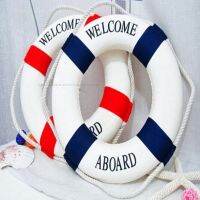 Nautical Style Welcome Decorative Red Blue Life Buoy Home Marine Beach Wall Decoration