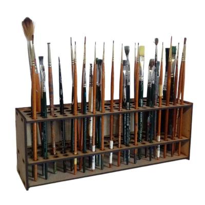 67 Hole Brush Holder Wooden Paint Pencil &amp; Brush Organizer Rack Self-Assembly Wall Mount Freestanding Art Crafts Storage Stand Paint Tools Accessories