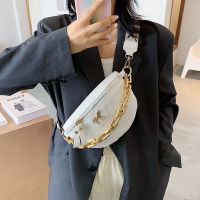 Brown crossbody bags for women fanny pack wallet korean leather waist chain bag clucth purse fashion shoulder messenger bags