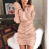 y Off Shoulder Ruffle Mini Dress Women Long Sleeve Elegance Party Dress