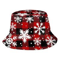 Funny Christmas Pattern Bucket Hats Fashion Sun Cap Packable Outdoor Snowflakes Xmas Hat For Women Men Girls Boys