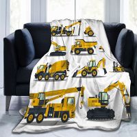 2023 Truck Excavator Children Fleece Blanket Fluffy Cozy Soft Winter Warm Throw Blankets Cartoon Car Sheet Bedspread for Kids Boys