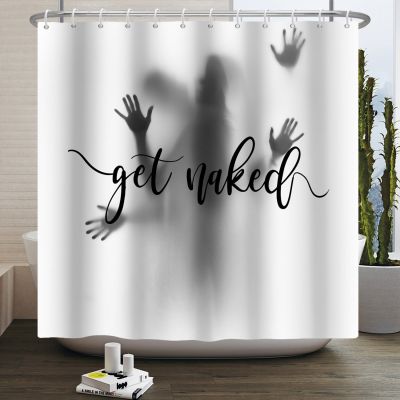 Get Naked Human Shadow Shower Curtain Living Room Decor Bathroom Art Curtain Polyester Fabric Waterproof Bath Curtain With Hooks