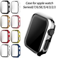 Glass Case for Apple Watch Series 8/7 45mm 41mm Screen Protector Series 321 42mm38mm Protective Cover for iWatch SE654 40mm 44mm