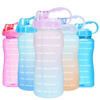 BuildLife Tritan Gallon Water Bottle 128OZ 64OZ 3.8L 2L With Unique Timeline Measurements Goal BPA Free Sports Portable Gym Jug