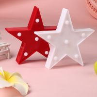 Red/White Star LED Night Light Creative Bedroom Decoration Light Baby Feeding Lamp Bedside Night Light Childrens Luminous Toy Night Lights