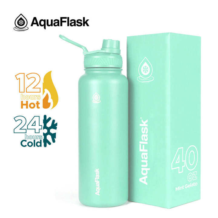 AQUAFLASK (40oz) AQUA FLASK Wide mouth w/ flip cap/ spout lid/ flexible ...