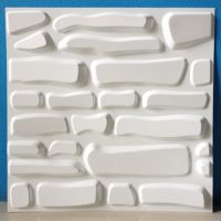 ผนังสามมิติ 3D PVC Wallart รุ่น Brick D078(สีขาวเงา) ขนาด50x50Cm.