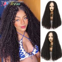 X-TRESS Lace Front Wig Synthetic Kinky Curly Wigs With Baby Hair 26 Inch Dark Brown T Part Transparent Lace Wig for Black Women [ Hot sell ] TOY CENTER