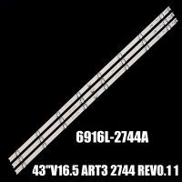 แถบไฟแบ็คไลท์ LED สำหรับ LG 6916L-2744A 43UH620V 43UH603V 43UH630V ขนาด43นิ้ว V16.5 ART3 REV0.1 UHD 1 LC430DGE (FJ) (M2)