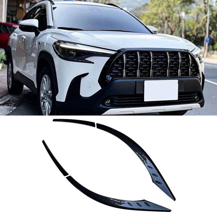 for-toyota-corolla-cross-2020-2021-2022-front-headlight-lamp-cover-garnish-strip-eyebrow-cover-trim-sticker