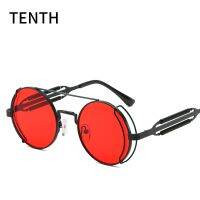 -nmj0615 Round frame cyberpunk sunglasses avant-garde sunglasses mens colorful stainless steel hollow temple sunglasses