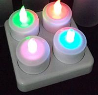 Pack of 4 Remote or Not remote Rechargeable Led Tea Light Candle lamp Flameless Color Changing Party Club Table Decor-Multicolor