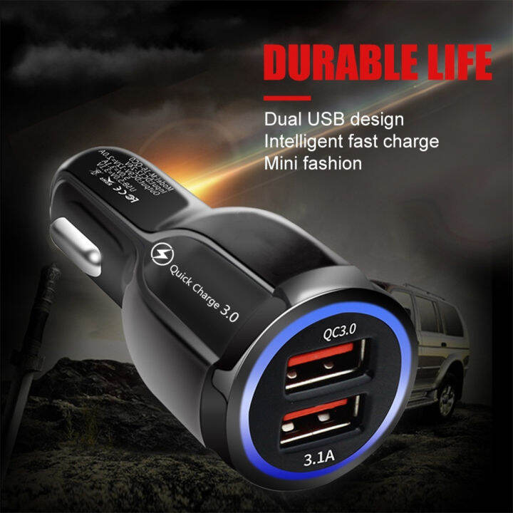 universal-อลูมิเนียมอัลลอยด์-qc3-0-dual-usb-ที่ชาร์จแบตในรถชาร์จเร็วประสิทธิภาพ-shunt-ในตัวจัดการชิปรถชาร์จ