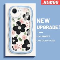 JIUMOO เคสสำหรับ Realme C30 C30s Narzo 50i Prime เคสแฟชั่นสวยงามดีไซน์ใหม่ดอกไม้สร้างสรรค์เคสโปร่งใสลายกล้องถ่ายรูปซิลิกาเจลฝาครอบป้องกัน Colour เวฟชายแดนเคสมือถือกันกระแทกแบบใสนิ่ม